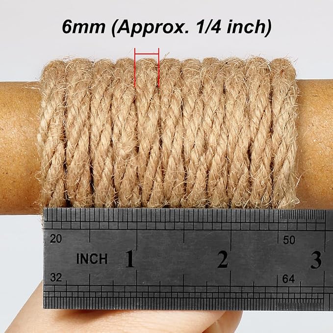 Tenn Well 6mm Jute Rope, 164 Feet Strong and Thick Twine Rope - Image 2