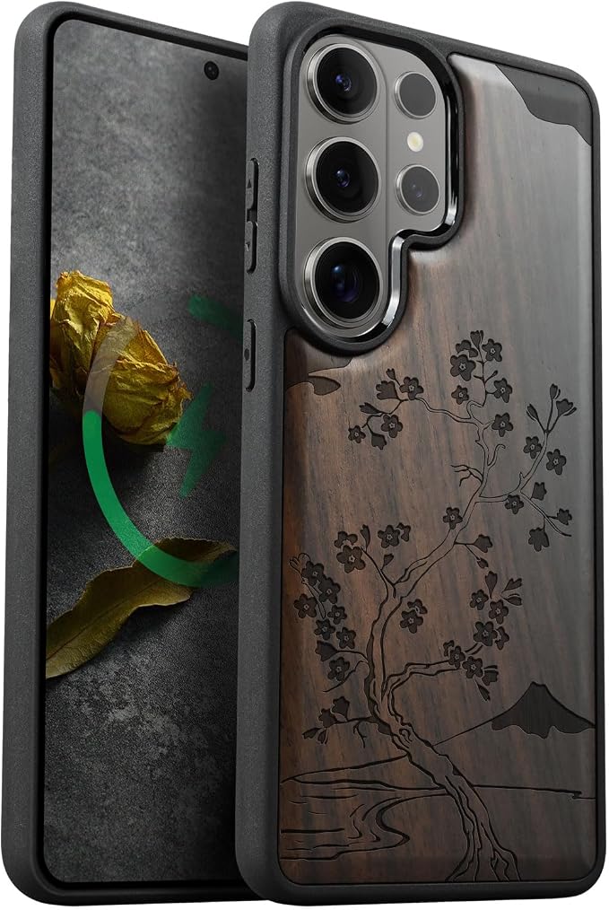 Carveit Magnetic Wooden Case for Samsung Galaxy S26 Ultra Case 2026, TPU by Carveit