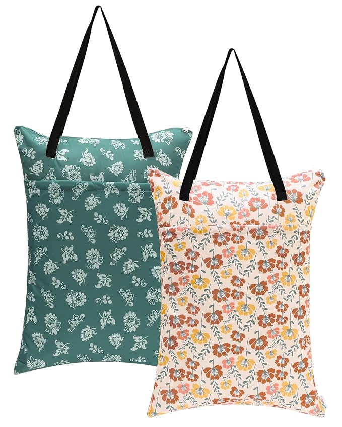 ALVABABY 2 Pack Large Wet Dry Bag Waterproof Hanging Cloth Diaper by ALVABABY