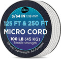 TECEUM Micro Paracord – 1.18 mm X 125 ft – Micro Utility Cord – Thin Braided by TECEUM
