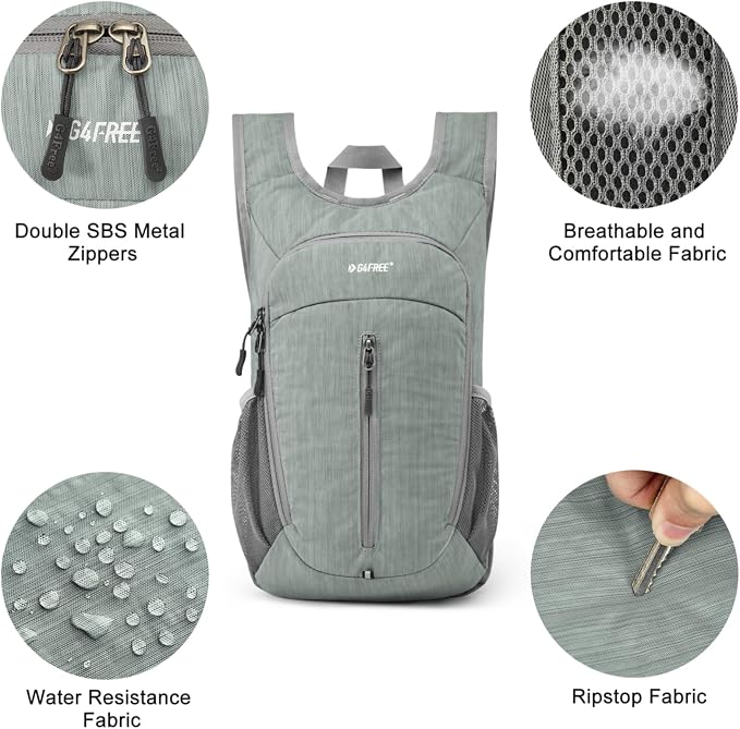 G4Free 10L Hiking Backpack Small Travel Hiking Daypack Lightweight Packable - Image 4