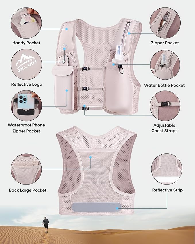 Zelvot Running Vest for Women Men, USA Original Patent, Adjustable Chest Straps - Image 5