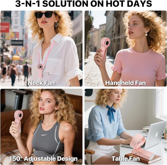 Foldable Handheld Fan, High-Speed Motor, LED Display, 10 Hours long-lasting - Image 2