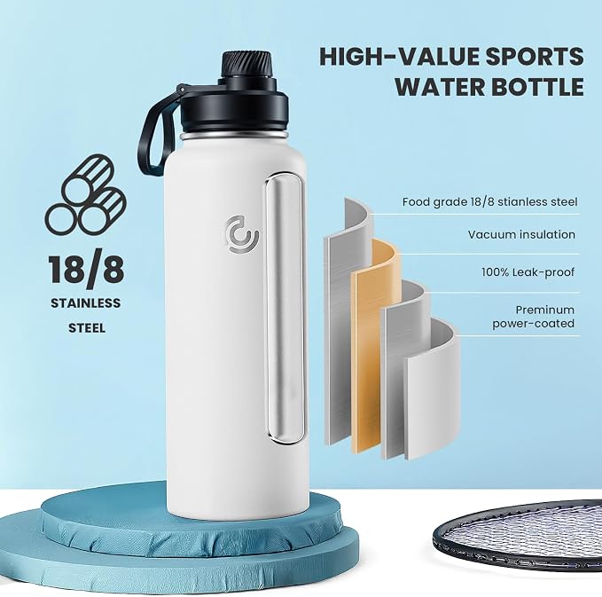 Sports Water Bottle 40oz, Insulated Water Bottle - Image 3