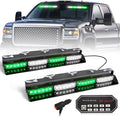 HLauto 604N Emergency Dash Strobe Lights: 2x16.8 inch Green White Security by HLauto