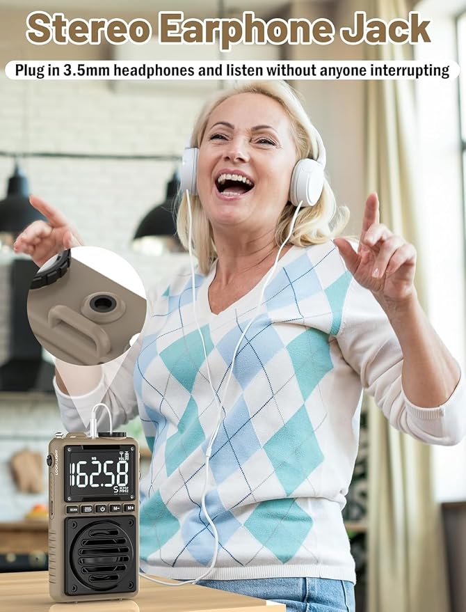 Digital AM FM Weather Band Radio 851mAh Rechargeable Portable Pocket Radio - Image 6