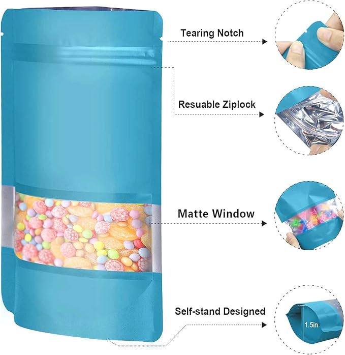 5.5"x7.8" 120pcs Mylar Bags for Food Storage, Smell Proof Bag - Image 3