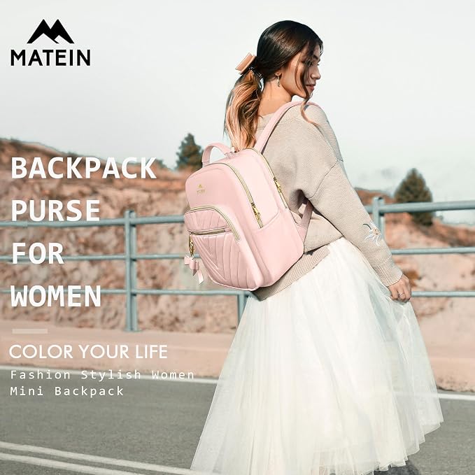 MATEIN Bowknot Cute Backpack Purse, Fashion Mini Shoulder Bag, Waterproof - Image 6