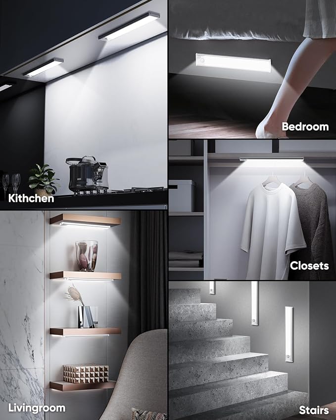 Under Cabinet Lighting, 2200mAh 10 Inch Battery Operated Rechargeable Motion - Image 7