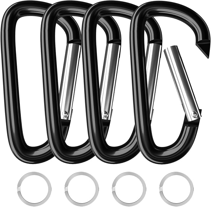 sprookber 4" & 5" Extra Large Aluminum Carabiner D Ring, Caribeener Clips by Sprookber