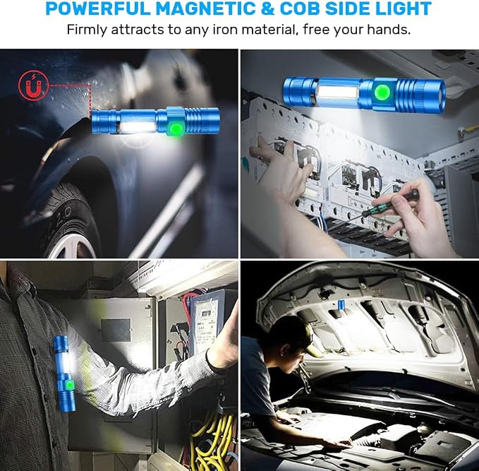 Rechargeable LED Flashlights, Magnetic Flashlight Super Bright Tactical - Image 2
