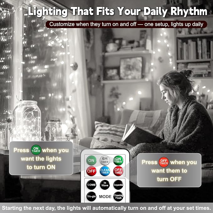 ZSJWL 6 Pack Rechargeable Fairy Lights - Image 3