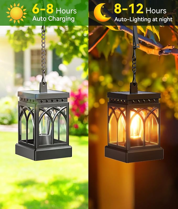 KOOPER 4 Pack Solar Lanterns Outdoor Waterproof, Brighter Hanging Solar Lantern - Image 6