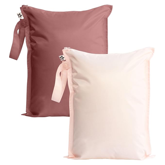 Tiny Twinkle Mess Proof Wet Bags | 2-Pack Reusable Waterproof Wet Bags by TinyTwinkle