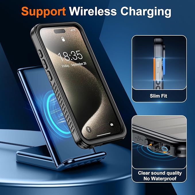 SPIDERCASE for iPhone 15 Pro Case Waterproof, IP68 Underwater, Full Body Sealed - Image 5