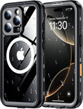Red2Fire for iPhone 16 Pro Case Waterproof, Phone Case 6.3" Black/Clear by Red2Fire