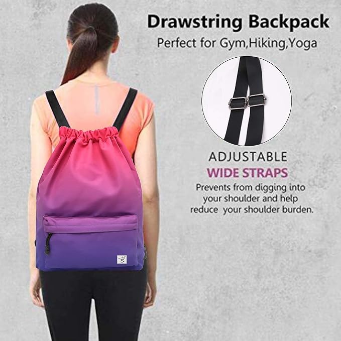 Waterproof Drawstring Bag, Gym Bag Sackpack Sports Beach Backpack - Image 8