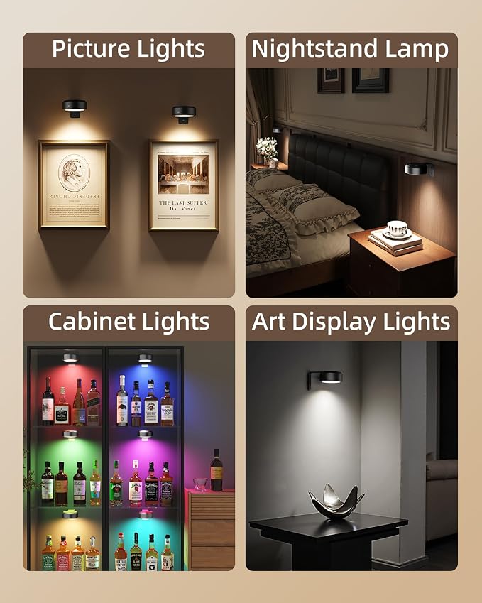 EZVALO Picture Lights for Wall, 2000mAh Rechargeable Battery Magnetic Poster - Image 3