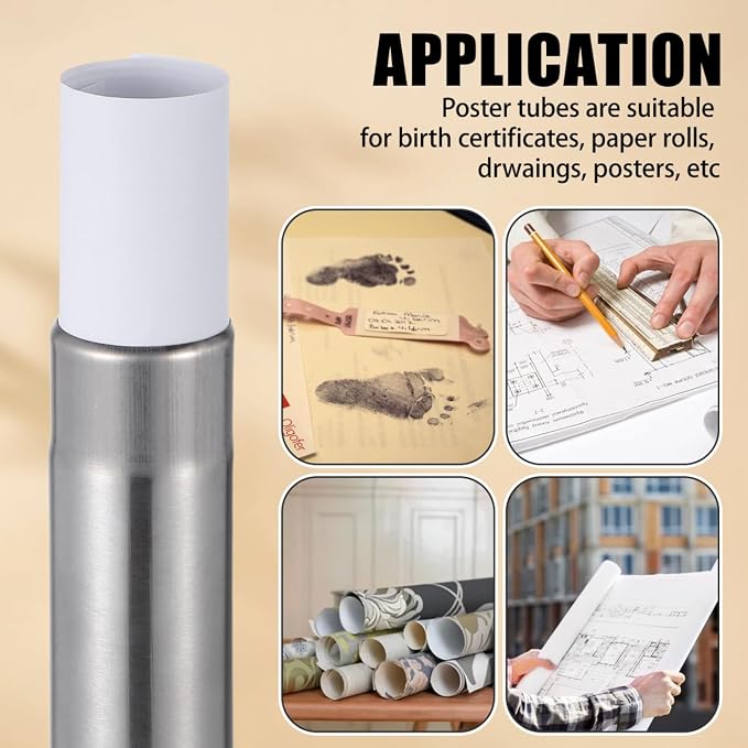 DOITOOL Stainless Steel Cylinder Box 11.8 Inch Document Storage Tube - Image 5