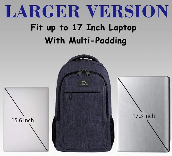 MATEIN Large College Backpack, Sturdy Computer Backpack Fits 17 inch Notebook - Image 3