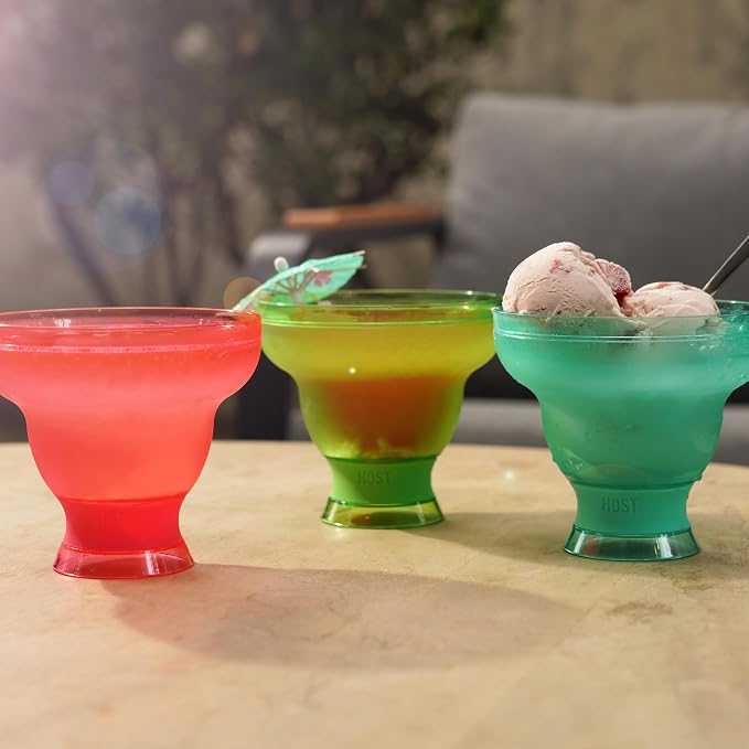 HOST FREEZE Margarita Cocktail Glasses, Frozen Cup Double Wall Plastic - Image 10