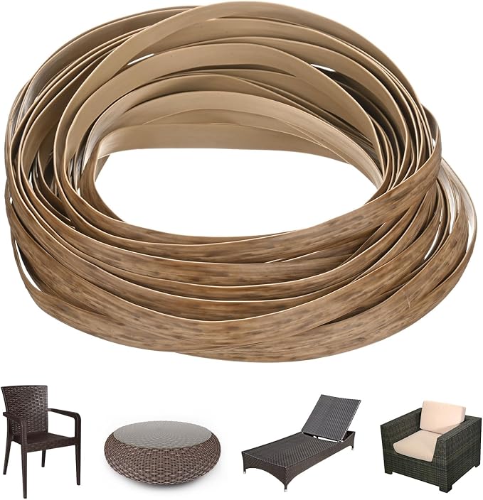 M METERXITY 1-Pack Wicker Repair Kit, 8mm x 33ft/10m Plastic Flat Rattan by MMETERXITY