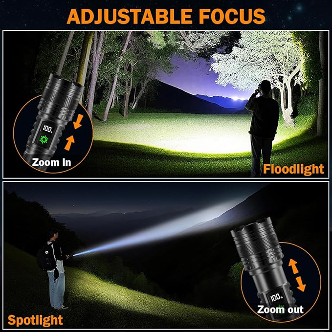 3Pack Rechargeable Flashlights High Lumens 9900FL, LED Flashlight Rechargeable - Image 4