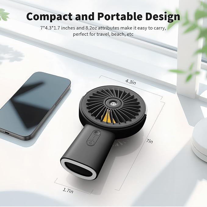 Otlonpe Handheld Misting Fan Portable, Small Personal Hand Held Rechargeable - Image 6