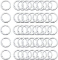 Carabiner Clip 48Pcs White Metal Key Ring Clip Circle Keychain Rings Bulk by KJMLDIY