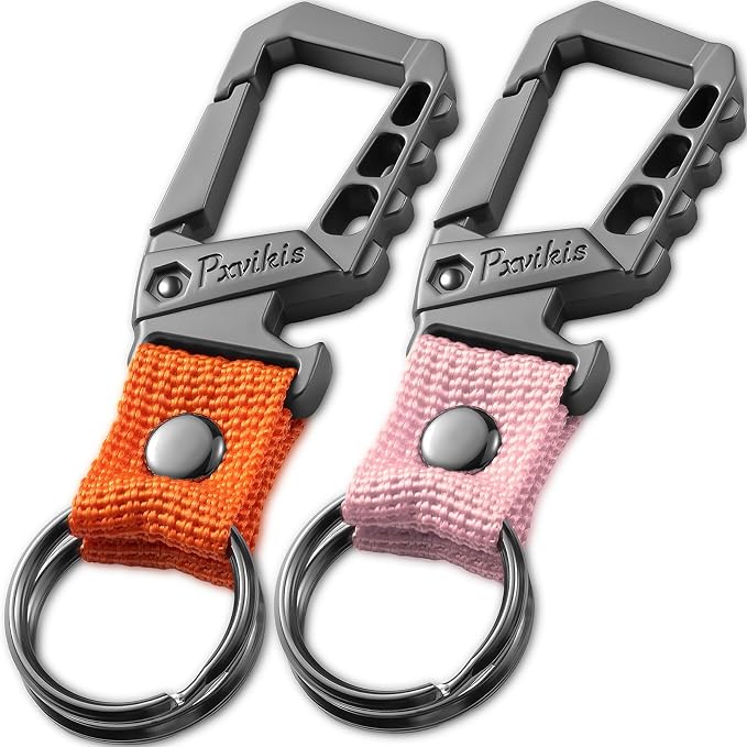 Metal heavy duty key chain carabiner clip bottle opener wrist lanyard ring car by Unknown