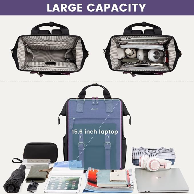 LOVEVOOK Backpack for Women, Teacher Work Bag Laptop Backpack, Nurse Bags - Image 3