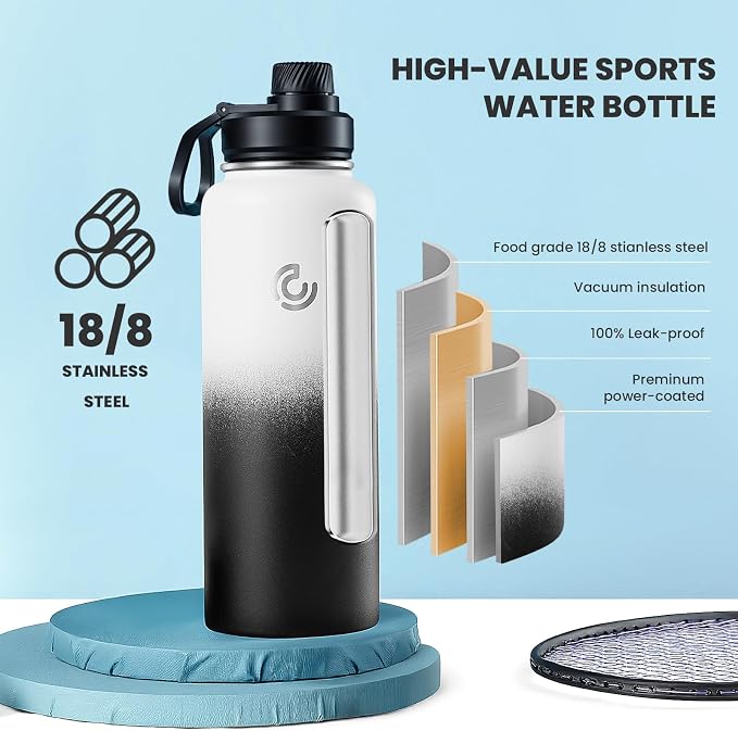 Sports Water Bottle 40oz, Insulated Water Bottle - Image 3