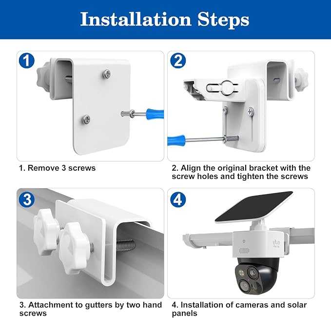 2 Pack Gutter Mount Bracket for Eufy Security SoloCam S340/E30/E42 and 4G LTE - Image 3