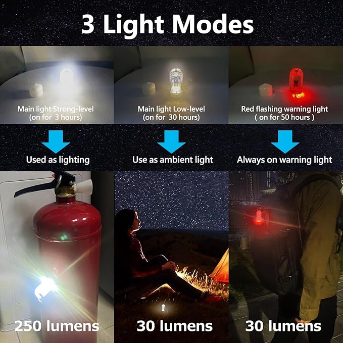 USB Mini LED Lantern, 2 Pack Waterproof EDC Keychain LED Flashlight - Image 3