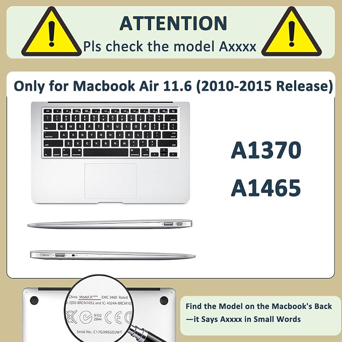Laptop Cover for MacBook Air 11 inch Case 2015-2010 Release, Anti-Cracking - Image 2
