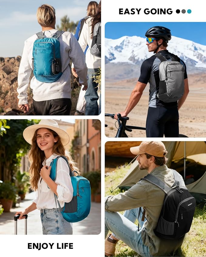 WATERFLY Packable Lightweight Small Backpack: 15L Foldable Mini Hiking Daypack - Image 7