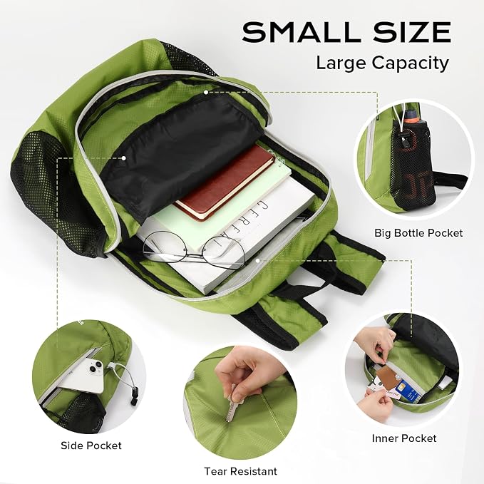 VPBAGE 15L Water-resistant Hiking Daypack, Small Backpack Travel Outdoor - Image 3
