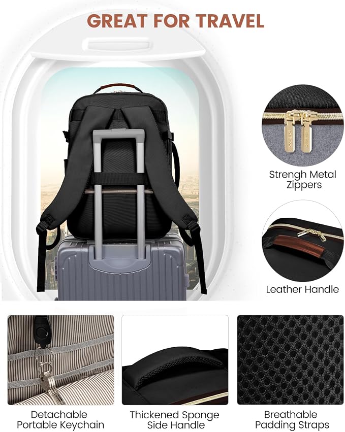 LOVEVOOK 40L Travel Backpack for Women & Men, Airline Approved Carry On Luggage - Image 7