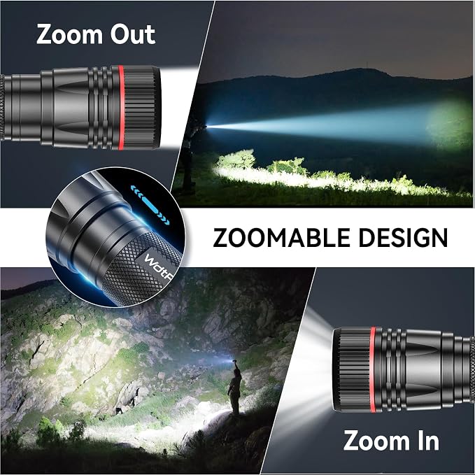 WdtPro Rechargeable Flashlights High Lumens, 2 Pack 10H Long Lasting Super - Image 2