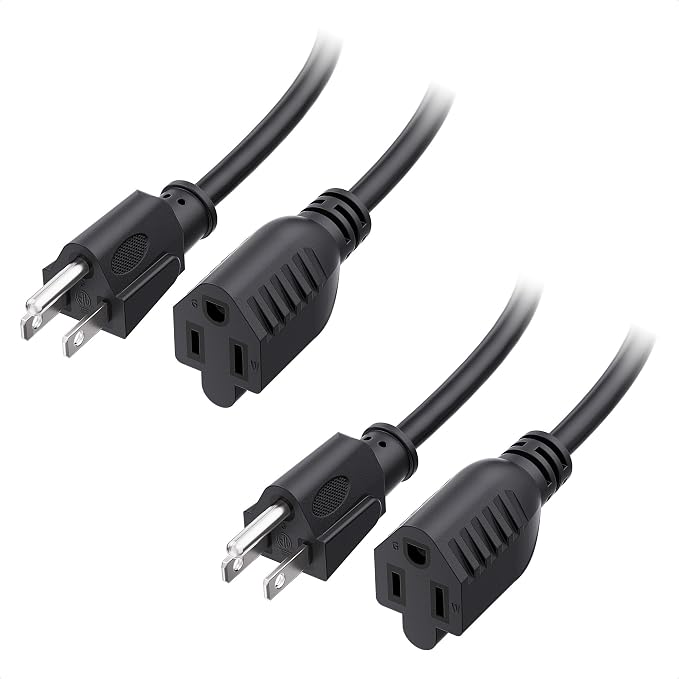 Cable Matters 2-Pack 16 AWG Heavy Duty 13A Power Extension Cord - 10ft by CableMatters