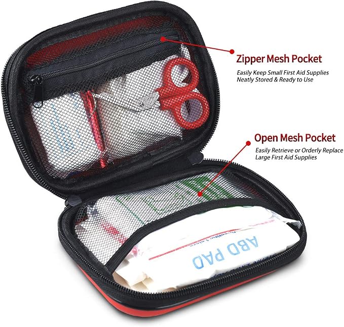 I GO 85 Pieces Hard Shell Mini Compact First Aid Kit, Small Personal Emergency - Image 3