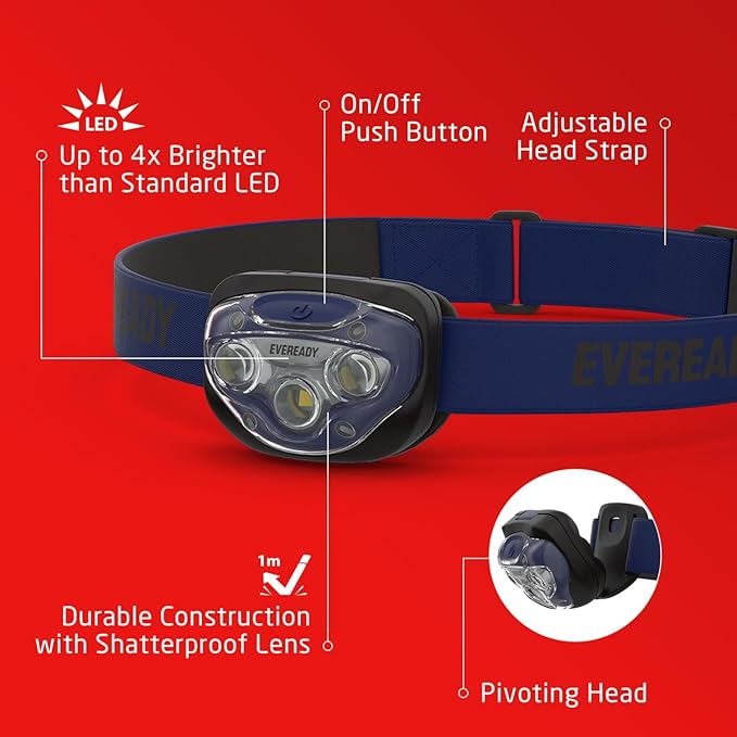 EVEREADY LED Headlamps Pro200, IPX4 Water Resistant, Bright and Durable Head - Image 4