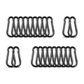 Black Carabiner, Heavy Duty Galvanized Steel Spring Snap Hook Carabiner Clips by High-PQ