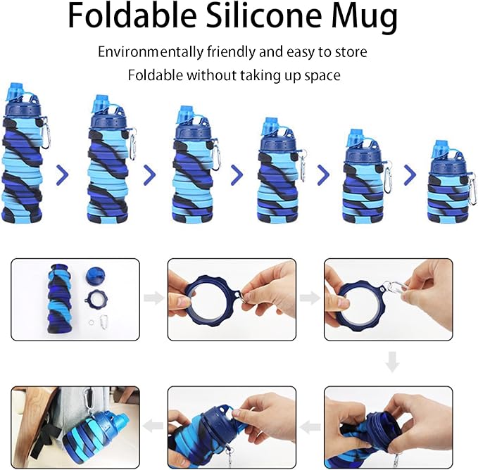 Collapsible Water Bottles Travel water bottle Sports Portable Sport Water - Image 3