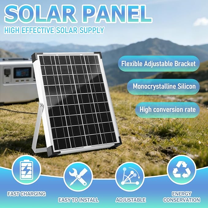 20W 12V/24V Solar Panel Kit, Monocrystalline Solar Battery Trickle Charger - Image 2