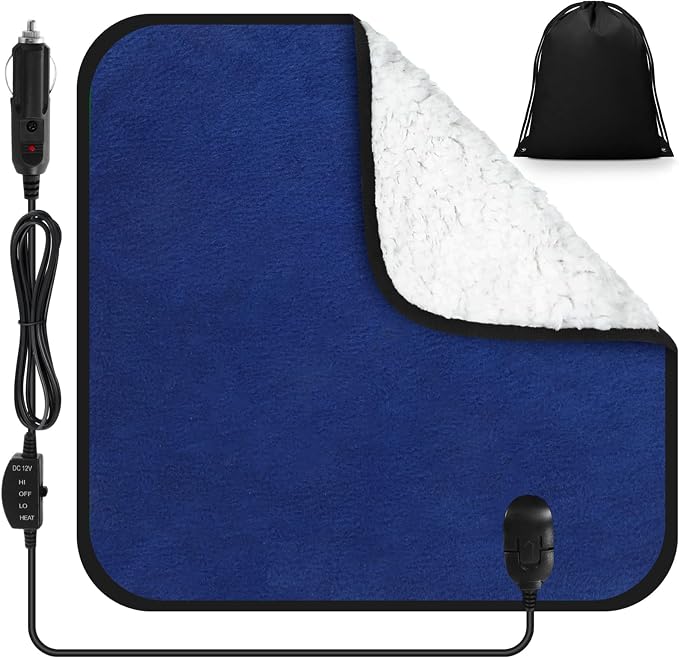 Tuanse 16 x 16 Inches Car Electric Blanket 12 Volt Heated Car Blanket by Tuanse
