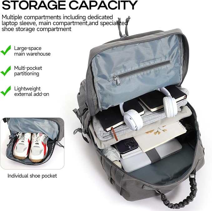 Tactical Military Backpack, Large Capacity Molle System - Image 8