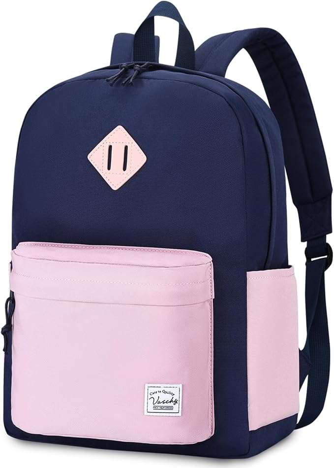 VASCHY Lightweight Backpack for School, Water Resistant Classic Bookbag by Vaschy