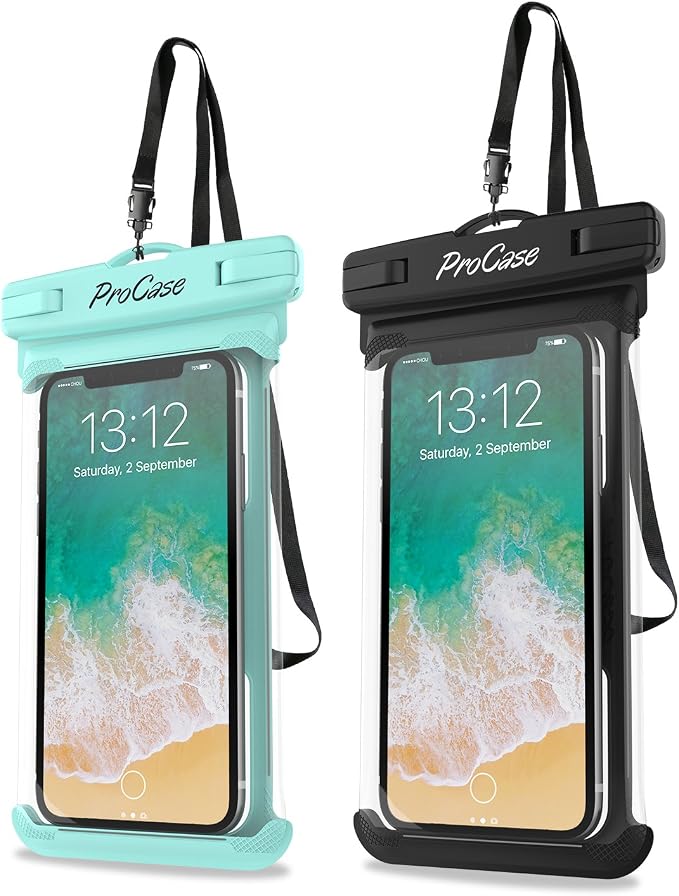 ProCase 2 Pack Waterproof Phone Pouch, Underwater Phone Case Up to 7", Dry Bag by ProCase