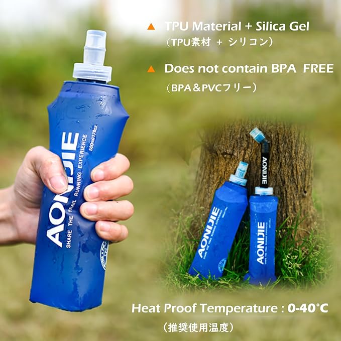 TRIWONDER Collapsible Water Bottles TPU Soft Flask Running Bottles BPA-Free - Image 3